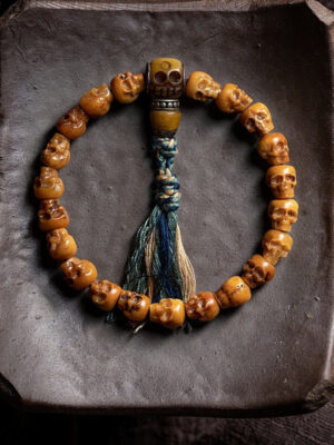 HimaFlow Tibetan Yak Bone The Lord Of The Corpse Forest Pattern Strength Bracelet
