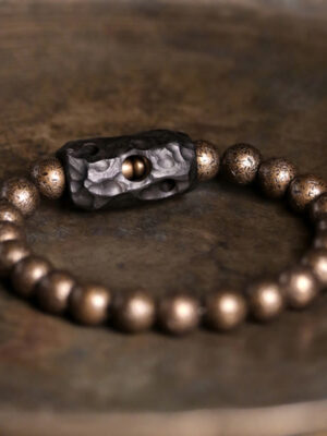 HimaFlow Tibet Ebony Wood Copper Peace Balance Beaded Bracelet