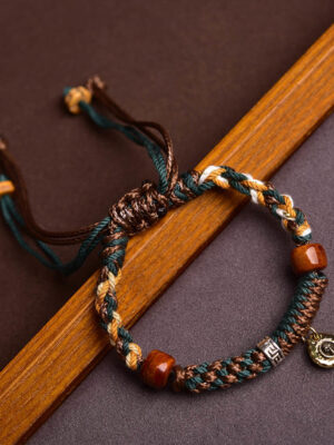HimaFlow Tibetan Camel Bone Yak Bone Luck Rope Bracelet
