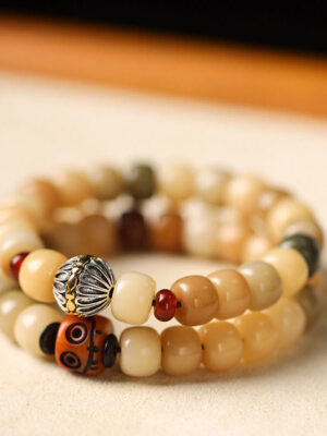HimaFlow Natural Bodhi Seed The Lord of the Corpse Forest Om Mani Padme Hum Wisdom Bracelet