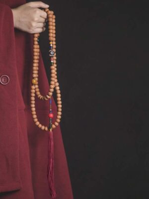 HimaFlow 108 Mala Beads Bodhi Seed Dzi Bead Peace Tassel Bracelet