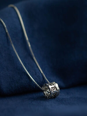 HimaFlow 925 Sterling Silver Tibetan Om Mani Padme Hum Engraved Love Focus Necklace Pendant