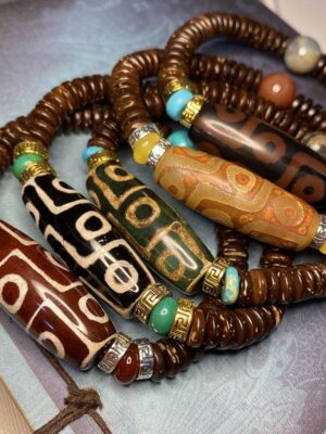 HimaFlow Tibetan Nine-Eye Dzi Bead Wealth Bracelet