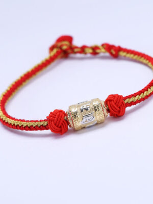 HimaFlow 925 Sterling Silver Prayer Wheel Luck Strength Red String Bracelet