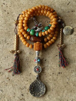 HimaFlow Tibet 108 Mala Beads Bodhi Seed Bagua Vajra Wealth Bracelet