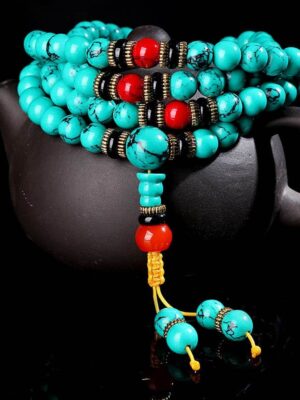 HimaFlow Tibetan Turquoise Healing Mala Bracelet