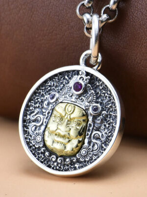 HimaFlow 925 Sterling Silver Zakiram Goddess of Wealth Dorje Vajra Spiritual Necklace Pendant